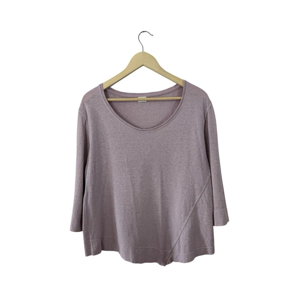 Poetry 14 Top Purple Pullover Hemp 1/2 Sleeve Shirt Lightweight Womens READ